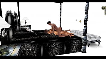 Preview 4 of Mama Disett Xxx - Meuble Simple Lit Noir 5 pose Mail_ toonslive3@gmail.com