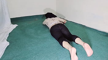 Preview 4 of Pinoy Bold Movies Of 80s - Big Ass Amateur Indian Muslim Maid Showing Big ass through Black Transparent Pajama while cleaning room in clear hindi audio