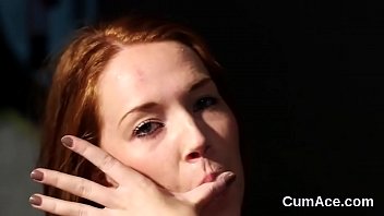 Preview 2 of Xxx Cym - Flirty looker gets sperm shot on her face sucking all the juice
