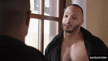 Preview 1 of Cfnm Slow - Hot black gay threesome - Dillon Diaz,  Jake Waters,  Zeno Rey