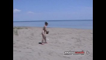 Preview 1 of Virgin Step Fuck - Bikini babe learning football then masturbates on beach