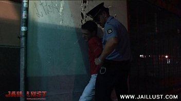 Preview 1 of Latex Catsuit Small - Cute boy taken into custody by an older gay cop