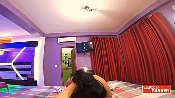 Preview 2 of No Her Mom Her - Blooper en una chupada de pinga en el casting,  la camara no grabo todo por el angulo