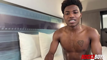 Preview 1 of Homemade Cutie Used - A Newbie from Miami Strokes His Big Black Dick - Rocksboys