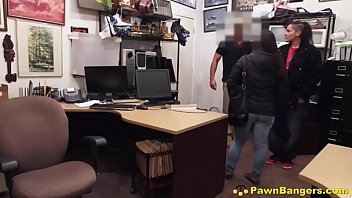 Preview 1 of Gym Brunnete - Dirty Teenage Bitch Caught Stealing Blows &amp_ Bangs Store Manager