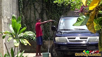 Preview 1 of Nose Lciking - Outdoor assfucked african facialized