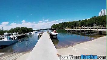 Preview 1 of Hairy Tube Pussy - Teens facialized on yacht