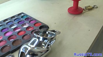 Preview 3 of Joungel - Classy russian trans toying her asshole