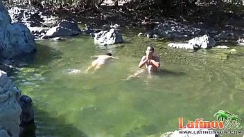 Preview 3 of Hija Tube - Sweet exotic twinks go for a swim and wet oral fun
