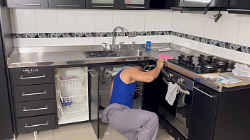 Preview 1 of Girls Slapping Thier Ass - My husband doesn&#039_t answer me and a very sexy and horny plumber arrives