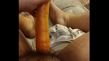 Preview 2 of Www Blak Man Sex Video Com - Ftm with carrot dildo