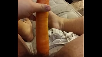 Preview 1 of Www Blak Man Sex Video Com - Ftm with carrot dildo