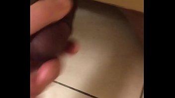 Preview 2 of Dona Bell Harassing The Janitor - Jerking a big black cock in mall restroom
