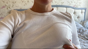Preview 1 of New Desix Com - A completely natural busty BRUNETTE needs attention while her boyfriend is not at home