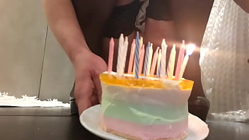 Preview 2 of Brazzers Solos - Strong Stream Pee on Candles on Cakes for my Birthday in super high heels and Stockings