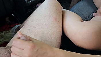 Preview 4 of Erik Hard Sex - Mutual masturbation in car with stepbrother. Fingering tight pussy and handjob on my new car in rear seat. Hot sexy mutual masturbation.