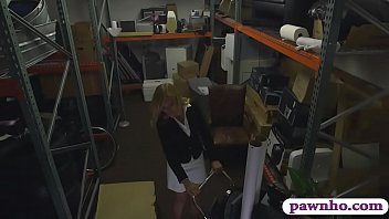 Preview 1 of Brimarya Whip - Blondie milf gets banged inside pawnshop&#039_s storage room