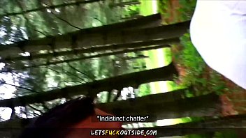 Preview 2 of Facial Overload 3 - Amateur Horny Redhead Blows Boyfriend Outdoor in the Woods