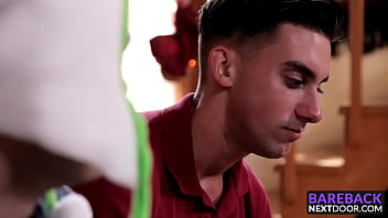 Preview 1 of Adriana Heels - Horny twinks Nate Stone and Ryan Pitt enjoy some bareback