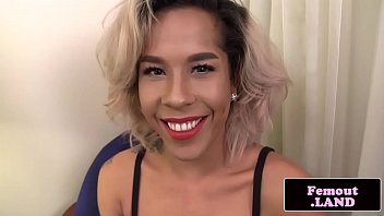 Preview 2 of Seachgap Hairy - Classy amateur trap queen wanks her hard cock