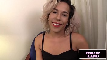 Preview 1 of Seachgap Hairy - Classy amateur trap queen wanks her hard cock