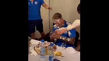 Preview 4 of Rub Telephon - FOOTBALL (SOCCER) PLAYER GETS A CAKE IN HIS FACE