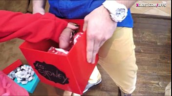 Preview 1 of Japanes Lotion - Two teen girls suck off cocks in the box