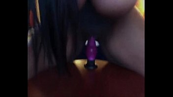 Preview 4 of Anak Sd Mantap - BBW Rides Dildo In Hotel Lobby