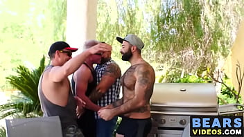 Preview 1 of Six Amircan - Inked bear treats older homo asshole with rough bareback