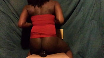 Preview 2 of Banglapornnet - Black sissy Titania Tension riding 10&quot_ dildo
