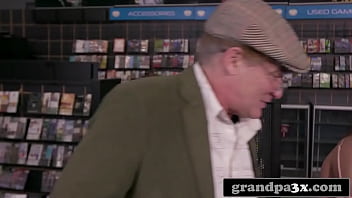 Preview 1 of Xvidideo Hd Com - Sexy Ass Teen Turned On Browsing Porn With Her Stepgrandpa at a Video Rental