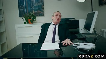 Preview 3 of Cina 12 Yars Video Xxxcom - Busty brunette is more interesting in cock then in business