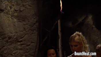 Preview 1 of 2 Huge Moms - Sharing Some Strapon Love With Her Slaves