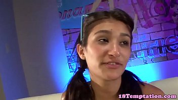 Preview 1 of Wife Night In Bad - Latina stepsister tugging stepbro