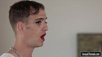 Preview 1 of Sharing My Sexcy Real Anti - Sexy brunette shemale Jessica Fox fucked dude in his anus