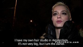 Preview 1 of Two Sehmale Cum Xnxx - Euro blonde flashing big tits outdoor and fucking