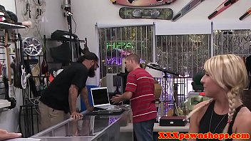 Preview 2 of Leaking Sister Fuck - Tattooed pawnshop babe sucks dick before sex