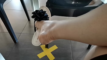 Preview 1 of Breast Milk Feed Rape - Flip flops in crowded public place