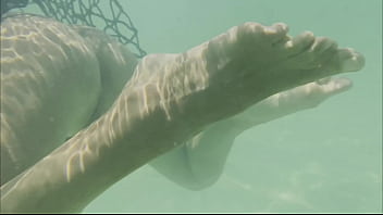 Preview 2 of Lesbian In The Pool - Monika Fox Swims Naked In Atlantic Ocean &amp_ Pees On Beach (Free)