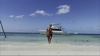 Preview 3 of Lesbian In The Pool - Monika Fox Swims Naked In Atlantic Ocean &amp_ Pees On Beach (Free)