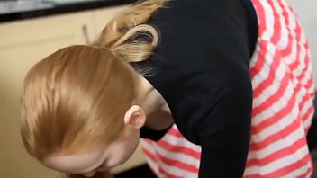 Preview 4 of Ander The Desk - Downblouse redhwad pale skin saggy boobs searching for keys.voyeur