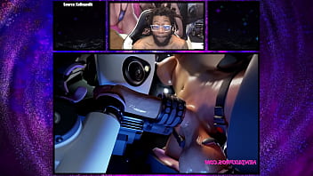 Preview 4 of Tiz Sex Woumen - Sexy Big Breast Brigitte Get&#039_s Her Huge Futa Cock Milked By A Robot