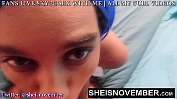 Preview 2 of Wwwxzxx Q - My Stepdad Face Fuck My Mouth Then Cumshot My Face Closeup,  Hot Young Ebony Sheisnovember Naked While Giving POV Blowjob With Big Natural Tits And Nipples Bouncing While Kneeling And Sucking On Big Cock,  Then Sperm Ejaculation on Msnovember