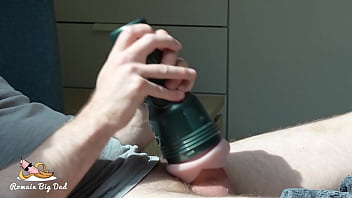 Preview 4 of Malk Kasf - Very long jerk-off session with my favorite fleshlight,  I end up with intense cumshot on clothes