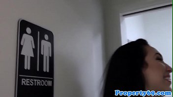 Preview 2 of Fat Tall Blonde - Stockinged realtor pussylicked in open house