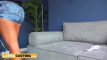 Preview 3 of Girl Show Pissing In Bathroom - Amateur big ass Latina gets rimjob pussy pounding at casting POV