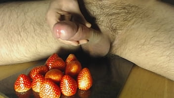 Preview 4 of Riely Reid Hard Fuck - Cum on Food - Strawberry and Cream