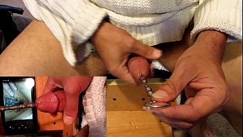 Preview 4 of Angelica Pov - Solo-boy pushing a steel toy down his pee-hole.