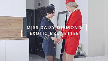 Preview 1 of 50 Asian Xvideo - Wet and Horny Flight Attendants Cum before Fly Lesbian