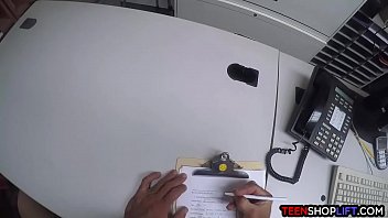 Preview 1 of Big Pussy Mom Lover - Security guards fuck a cute teen shoplifter in their office